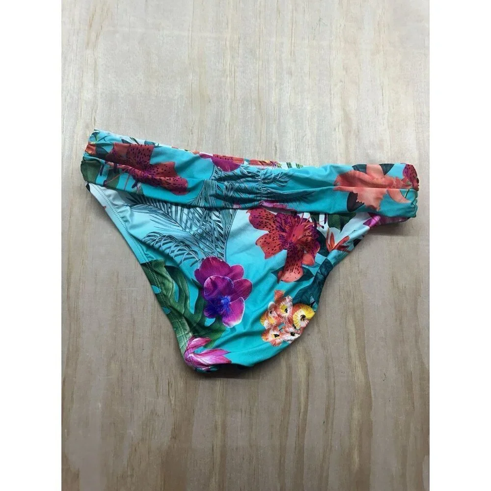 La Blanca Bikini Swimsuit Bottom Womens 6 Tropical Isla Shirred‎ Band